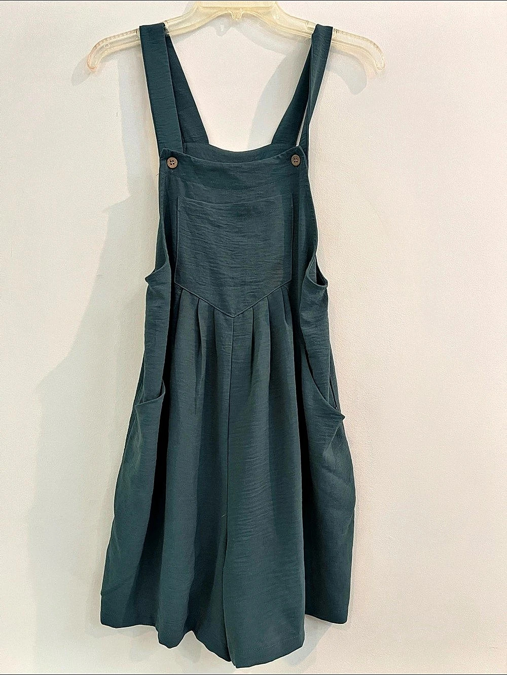 Lulus Easygoing Beauty Sage Green Short Overall Romper Medium